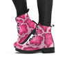 Pink Snakeskin Print Women's Boots-grizzshop