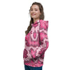 Pink Snakeskin Print Women's Hoodie-grizzshop