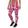 Pink Snakeskin Print Women's Joggers-grizzshop