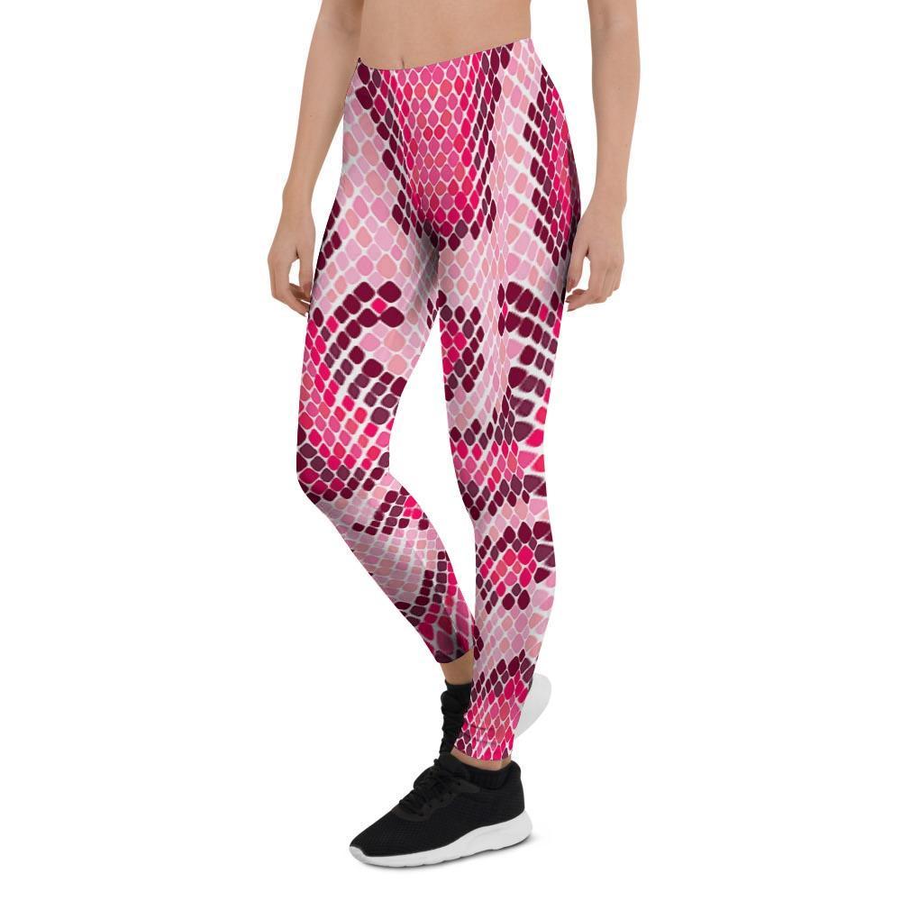 Pink Snakeskin Print Women's Leggings-grizzshop