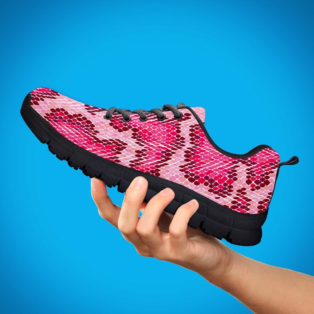 Pink Snakeskin Print Women's Sneakers-grizzshop