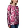 Pink Snakeskin Print Women's Sweatshirt-grizzshop