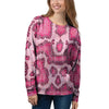 Pink Snakeskin Print Women's Sweatshirt-grizzshop