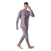 Pink Striped Ice Creams Print Pattern Men's Pajamas-grizzshop