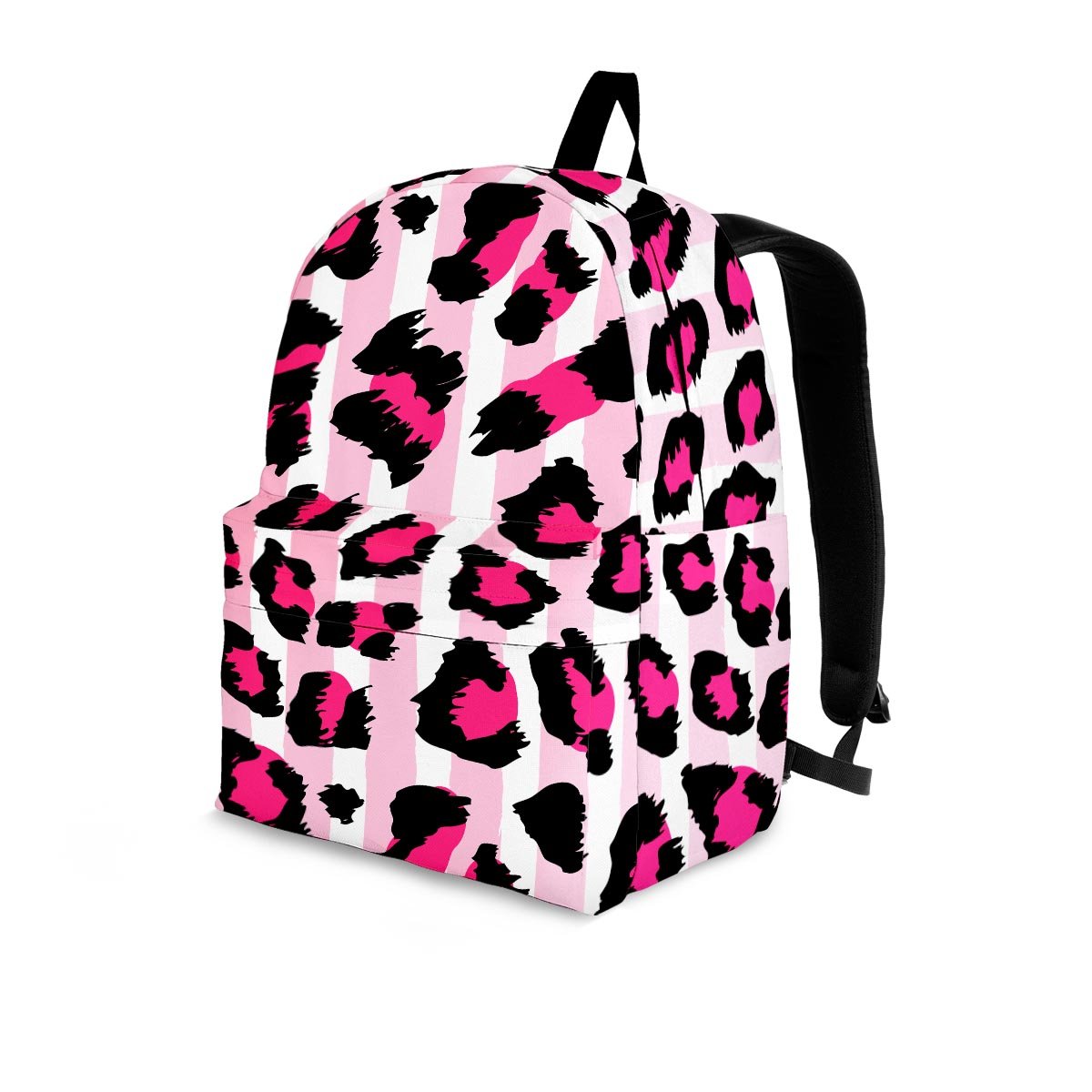 Pink Striped Leopard Backpack-grizzshop