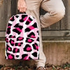 Pink Striped Leopard Backpack-grizzshop