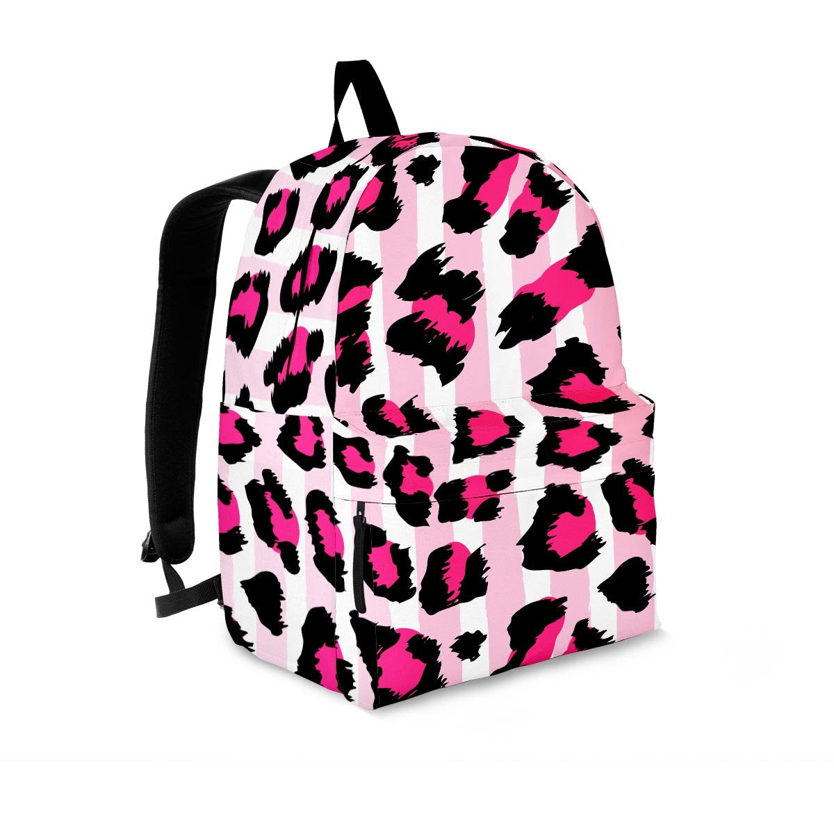 Pink Striped Leopard Backpack-grizzshop