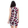 Pink Striped Leopard Bodycon Dress-grizzshop