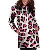 Pink Striped Leopard Hoodie Dress-grizzshop