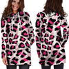 Pink Striped Leopard Hoodie Dress-grizzshop