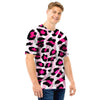 Pink Striped Leopard Men T Shirt-grizzshop