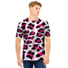 Pink Striped Leopard Men T Shirt-grizzshop