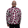 Pink Striped Leopard Men's Bomber Jacket-grizzshop