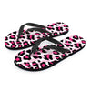 Pink Striped Leopard Men's Flip Flops-grizzshop