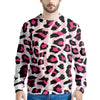 Pink Striped Leopard Men's Sweatshirt-grizzshop