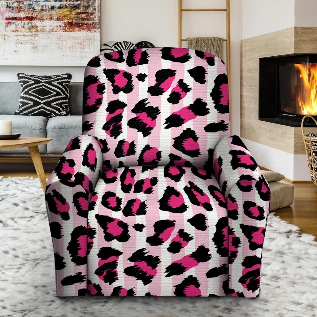 Pink Striped Leopard Recliner Cover-grizzshop