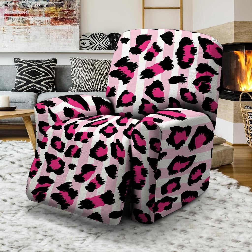 Pink Striped Leopard Recliner Cover-grizzshop