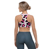 Pink Striped Leopard Sports Bra-grizzshop