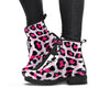 Pink Striped Leopard Women's Boots-grizzshop