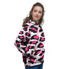 Pink Striped Leopard Women's Hoodie-grizzshop