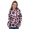 Pink Striped Leopard Women's Hoodie-grizzshop