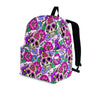 Pink Sugar Skull Floral Backpack-grizzshop