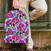 Pink Sugar Skull Floral Backpack-grizzshop