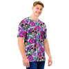 Pink Sugar Skull Floral Men T Shirt-grizzshop