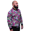 Pink Sugar Skull Floral Men's Bomber Jacket-grizzshop