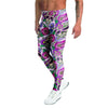 Pink Sugar Skull Floral Men's Leggings-grizzshop