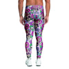 Pink Sugar Skull Floral Men's Leggings-grizzshop