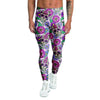 Pink Sugar Skull Floral Men's Leggings-grizzshop