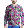 Pink Sugar Skull Floral Men's Sweatshirt-grizzshop