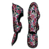 Pink Sugar Skull Floral Muay Thai Shin Guard-grizzshop