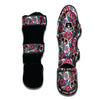 Pink Sugar Skull Floral Muay Thai Shin Guard-grizzshop