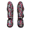 Pink Sugar Skull Floral Muay Thai Shin Guard-grizzshop