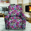 Pink Sugar Skull Floral Recliner Cover-grizzshop