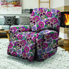 Pink Sugar Skull Floral Recliner Cover-grizzshop