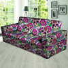 Pink Sugar Skull Floral Sofa Cover-grizzshop