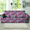 Pink Sugar Skull Floral Sofa Cover-grizzshop