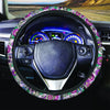 Pink Sugar Skull Floral Steering Wheel Cover-grizzshop