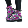 Pink Sugar Skull Floral Women's Boots-grizzshop