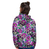 Pink Sugar Skull Floral Women's Hoodie-grizzshop