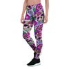 Pink Sugar Skull Floral Women's Leggings-grizzshop