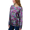 Pink Sugar Skull Floral Women's Sweatshirt-grizzshop