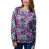 Pink Sugar Skull Floral Women's Sweatshirt-grizzshop