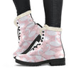 Pink Swan Pattern Print Comfy Winter Boots-grizzshop