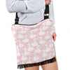 Pink Swan Pattern Print Crossbody Bags-grizzshop