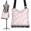 Pink Swan Pattern Print Crossbody Bags-grizzshop