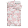 Pink Swan Pattern Print Duvet Cover Bedding Set-grizzshop